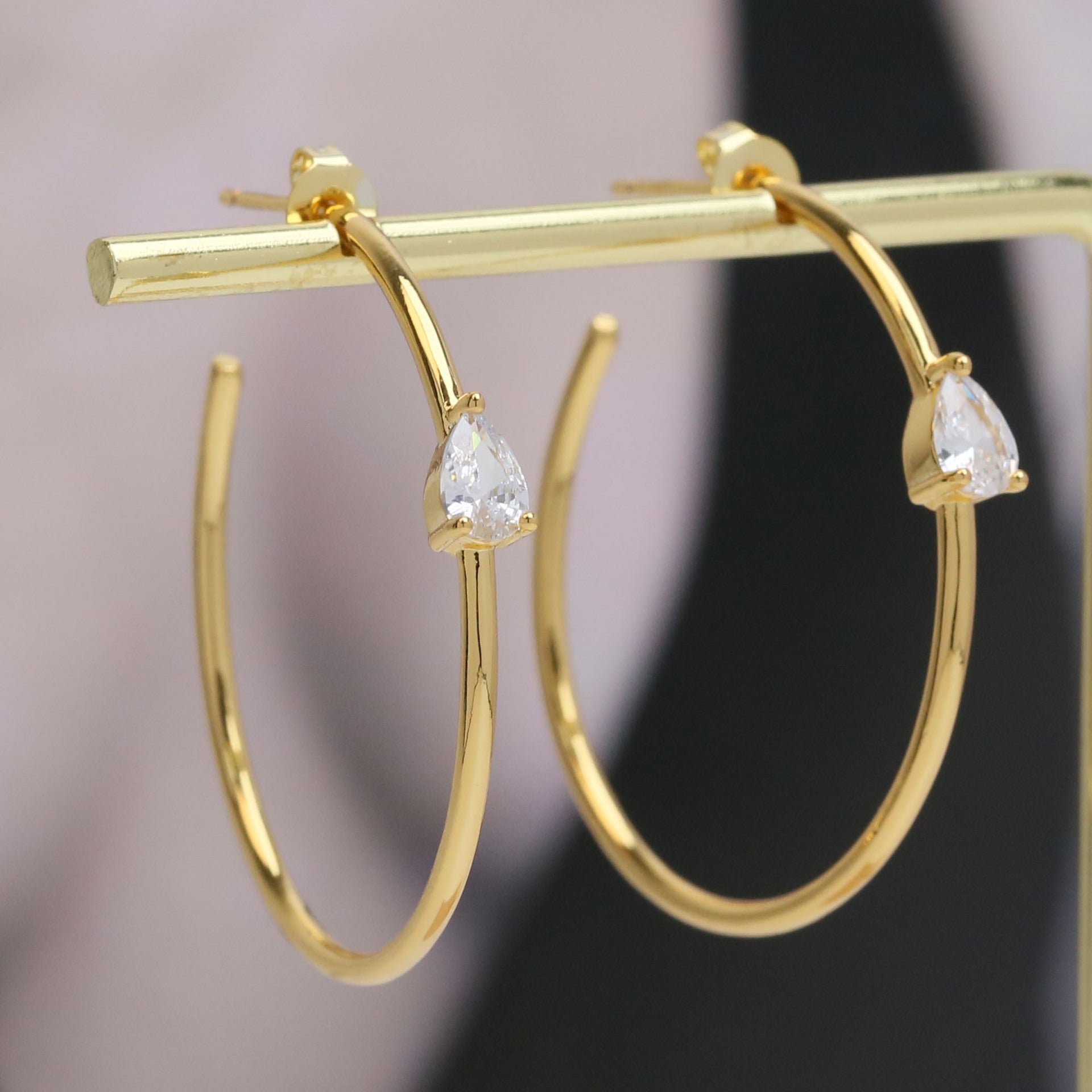 Wholesale 18k Golden Brass 30mm  Earrings