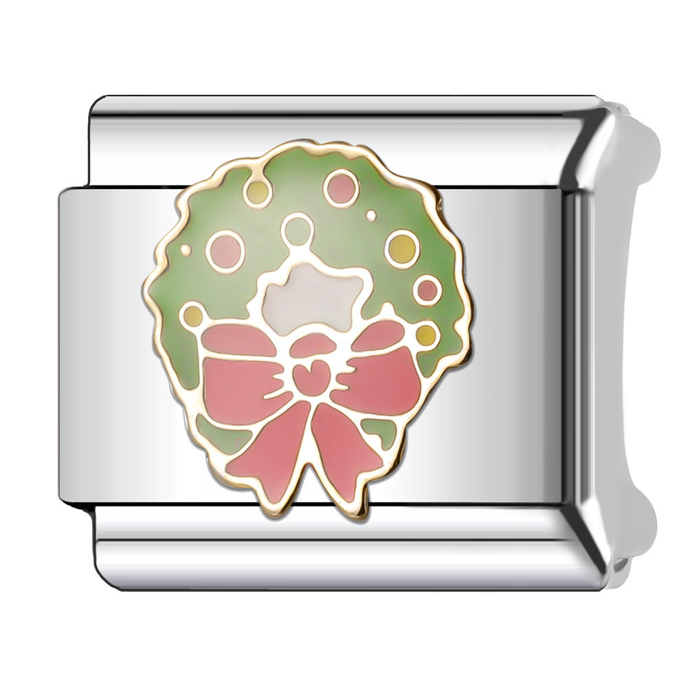 Wholesale Italian Charm Bracelet 9mm DIY Splicing Christmas Series Stainless Steel Composable Bracelet