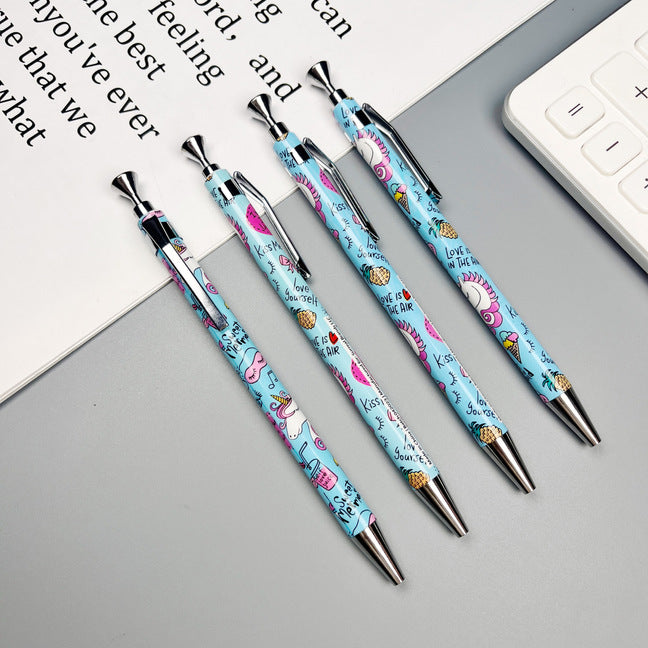 Wholesale 10pcs Thermal Transfer Flower Film Pen High Color Value Ballpoint Pen