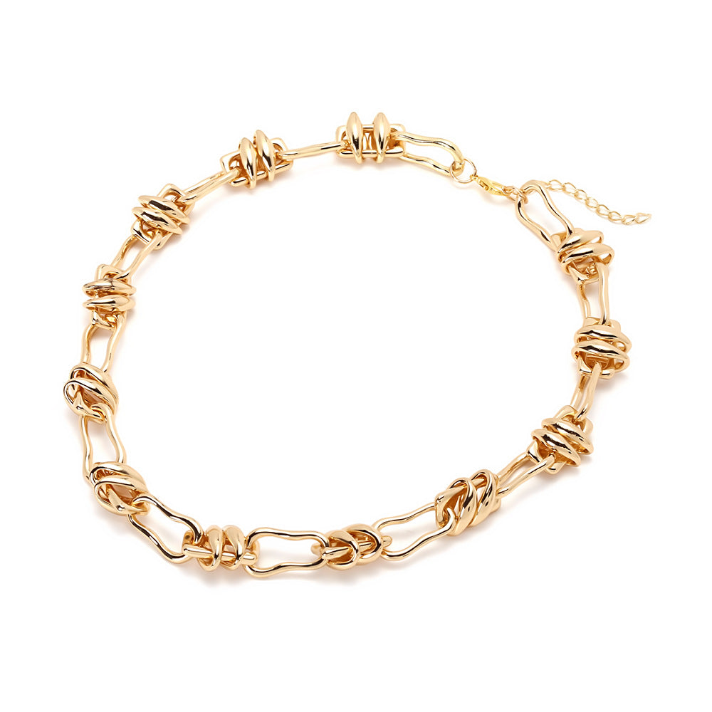 Wholesale  Handmade Splicing Asymmetrical Metal Necklaces