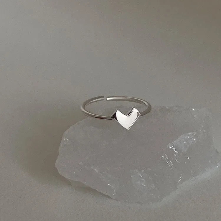Wholesale Minimalist Hollow Heart Ring  Luxury  Open Ring