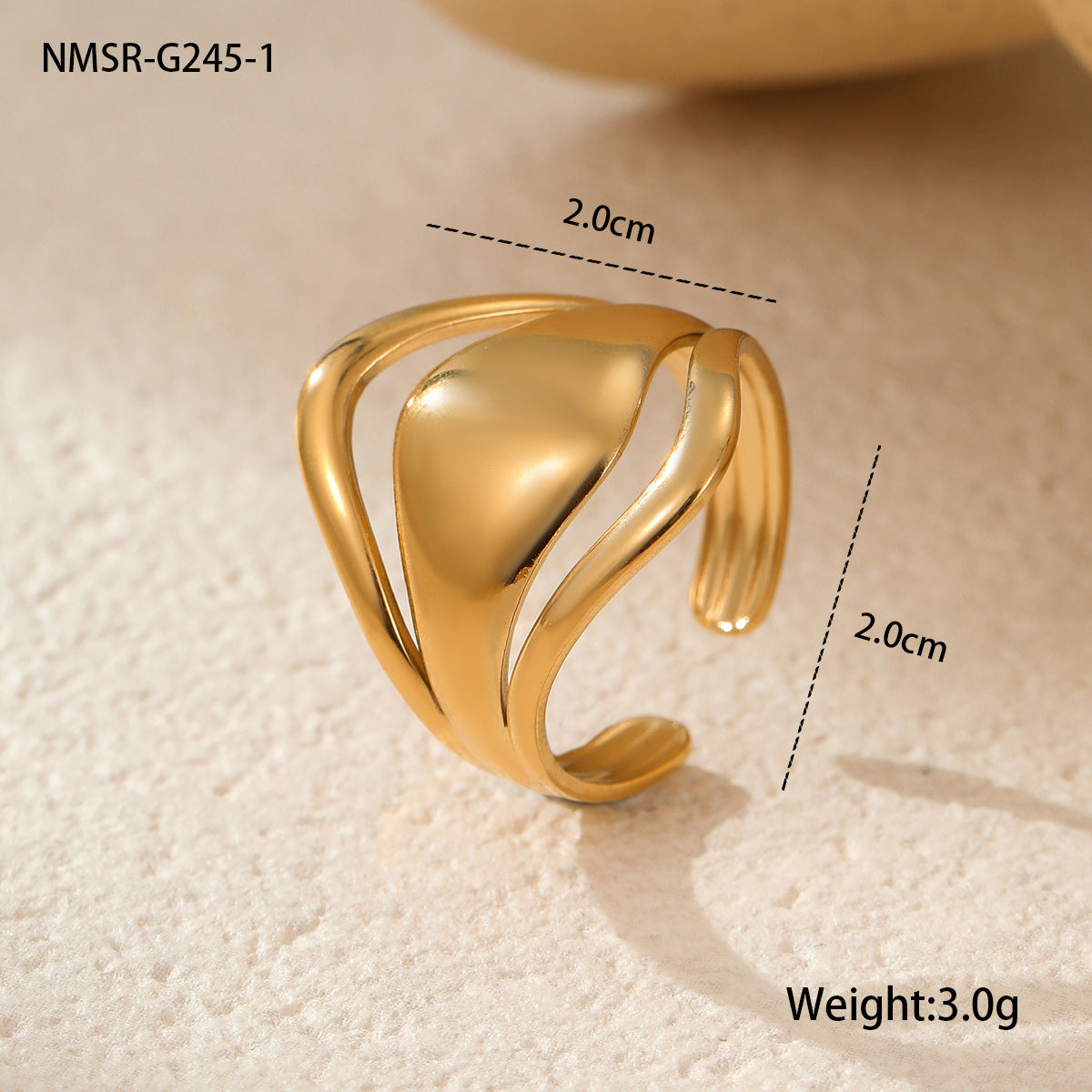 Wholesale  stainless steel ring 18k gold simple ring jewelry