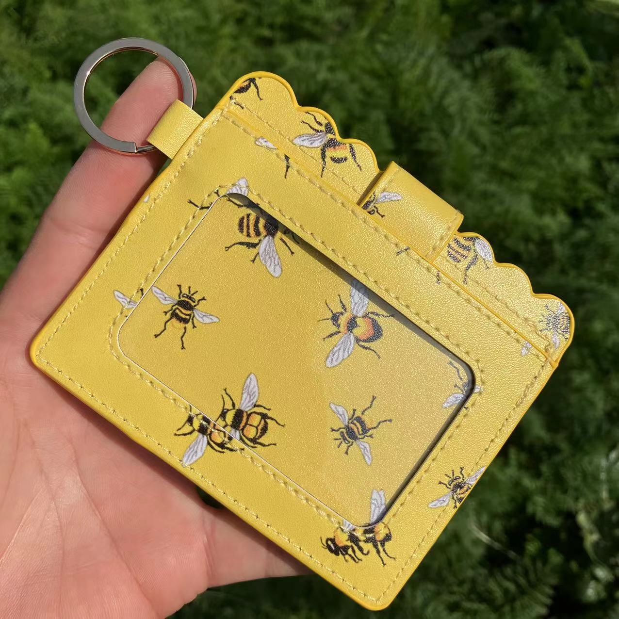 Wholesale Western Style Leopard Plaid Flower Card Holder Keychain ACC-KC-QiuXue001