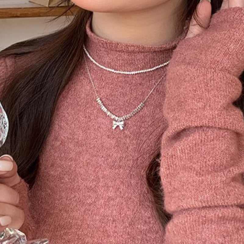 Wholesale Bow Necklace Sweet and Exquisite Bow Necklaces ACC-NE-Wanshen008