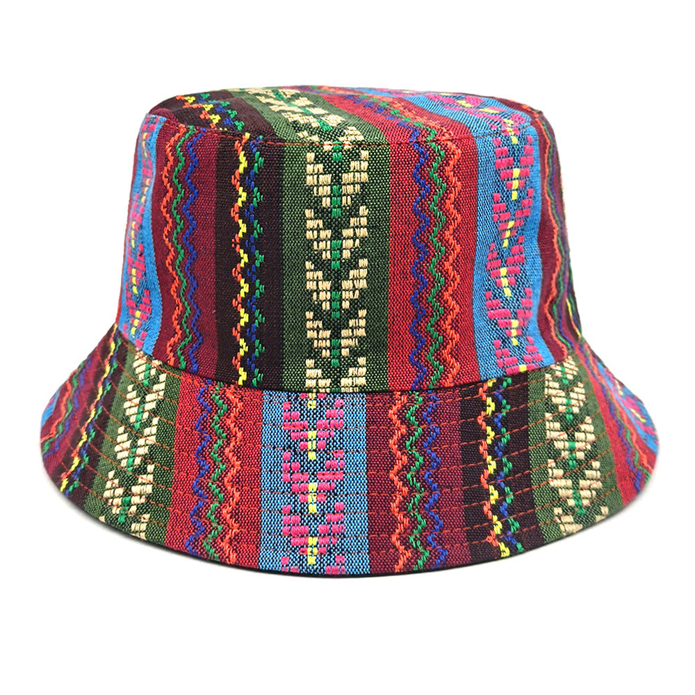 Wholesale  Retro Ethnic Bohemian Style Printed Fisherman's Hat Bucket Hat