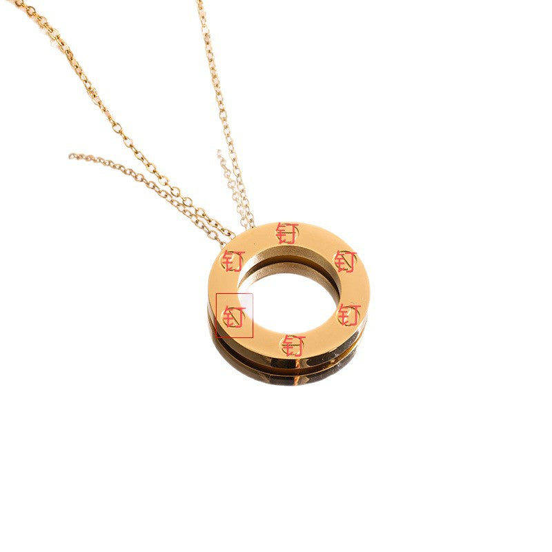 Wholesale Starry Sky Gold Plated Disc Pendant Necklace,  Chic Fashion Jewelry Gift for Women