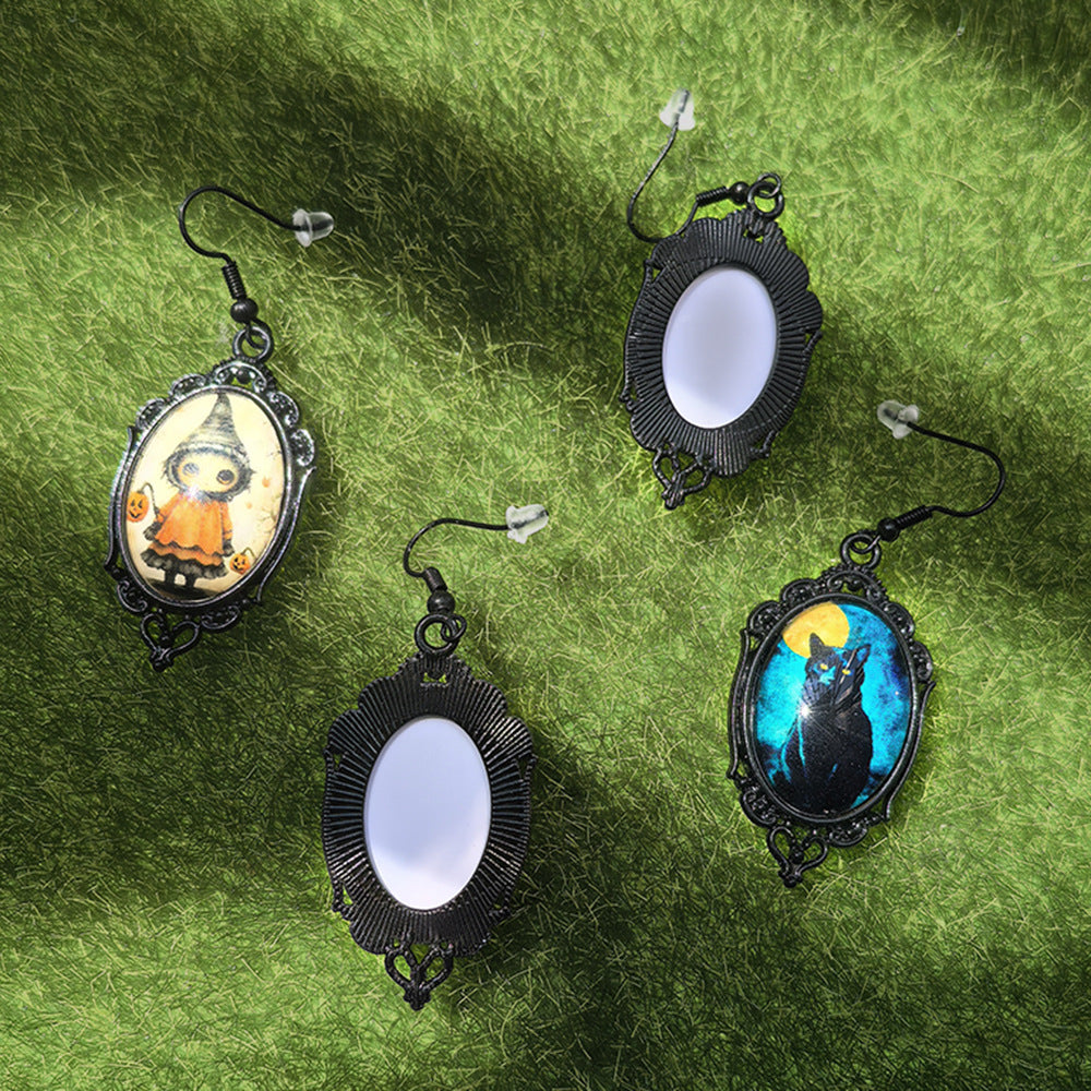 Wholesale Halloween Retro Bloody Spider Round Earrings ACC-ES-XiangLian008