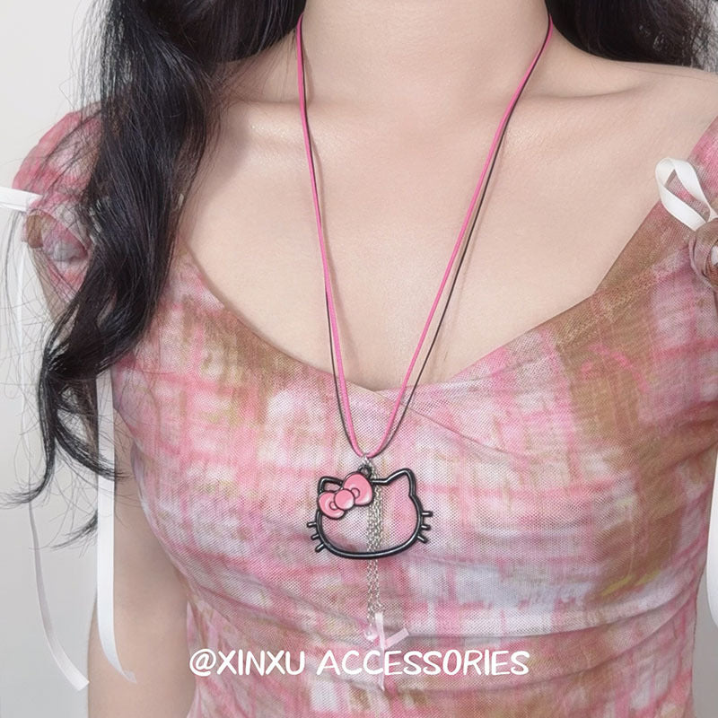 Wholesale Korean Style Heart Polka Dot Pendant Necklace Gift Jewelry Accessory
