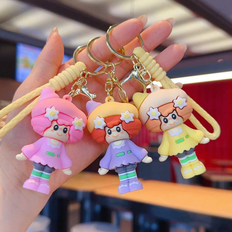 Wholesale PVC Cute Cartoon Keychain Pink - Trendy Gift for Girls,  Couple Bag Charm,  Car Key Accessory
