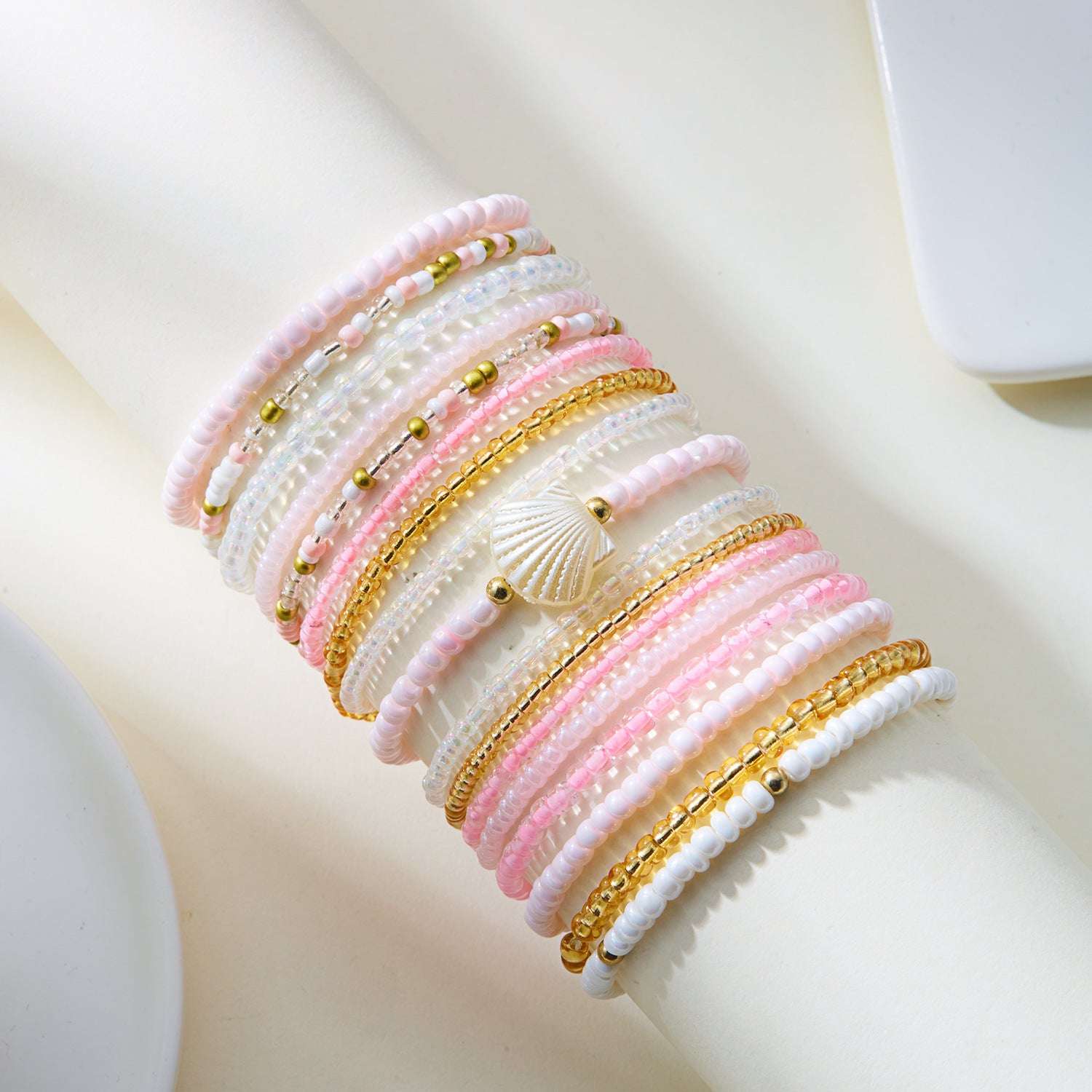 Wholesale  Rice Bead  Multi-layer Stacked Wear Bracelet