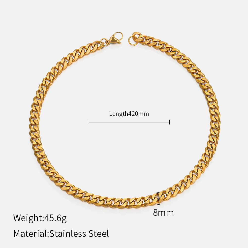 Wholesale Cuban Gold-Plated Stainless Steel Necklace