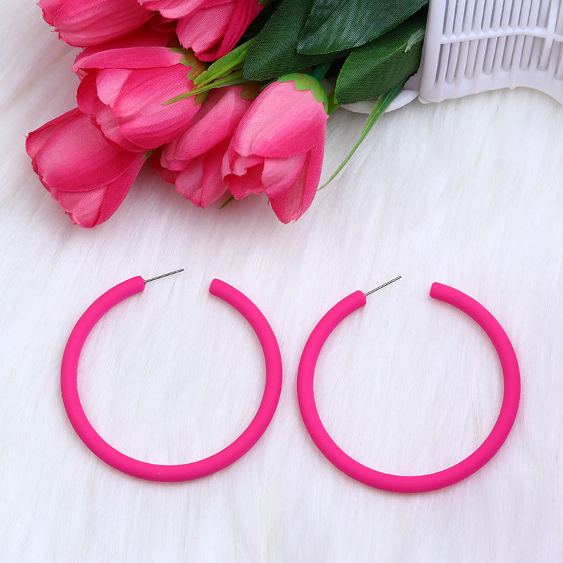 Wholesale  Large C Circle Earrings Acrylic Earrings