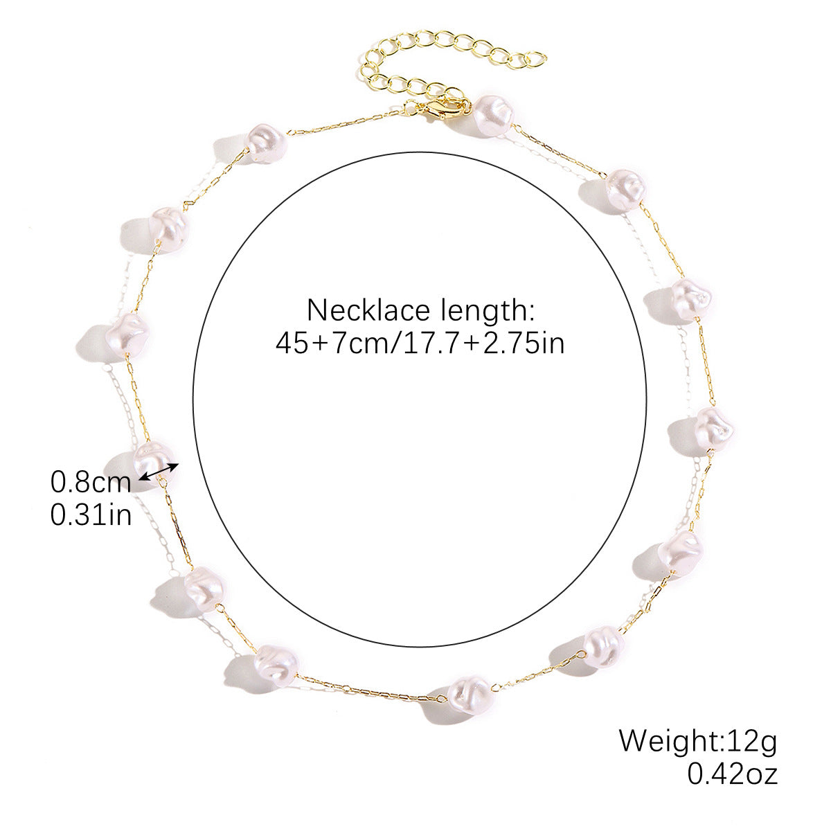 Wholesale  Fashionable Elegant Pearl Necklace Choker With Double-Layer Necklaces