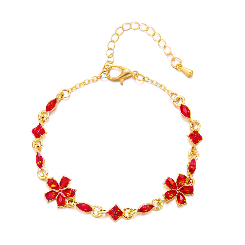 Wholesale Chic Crystal Flower Bracelet For Women Everyday Jewelry Accessory Gift For Besties