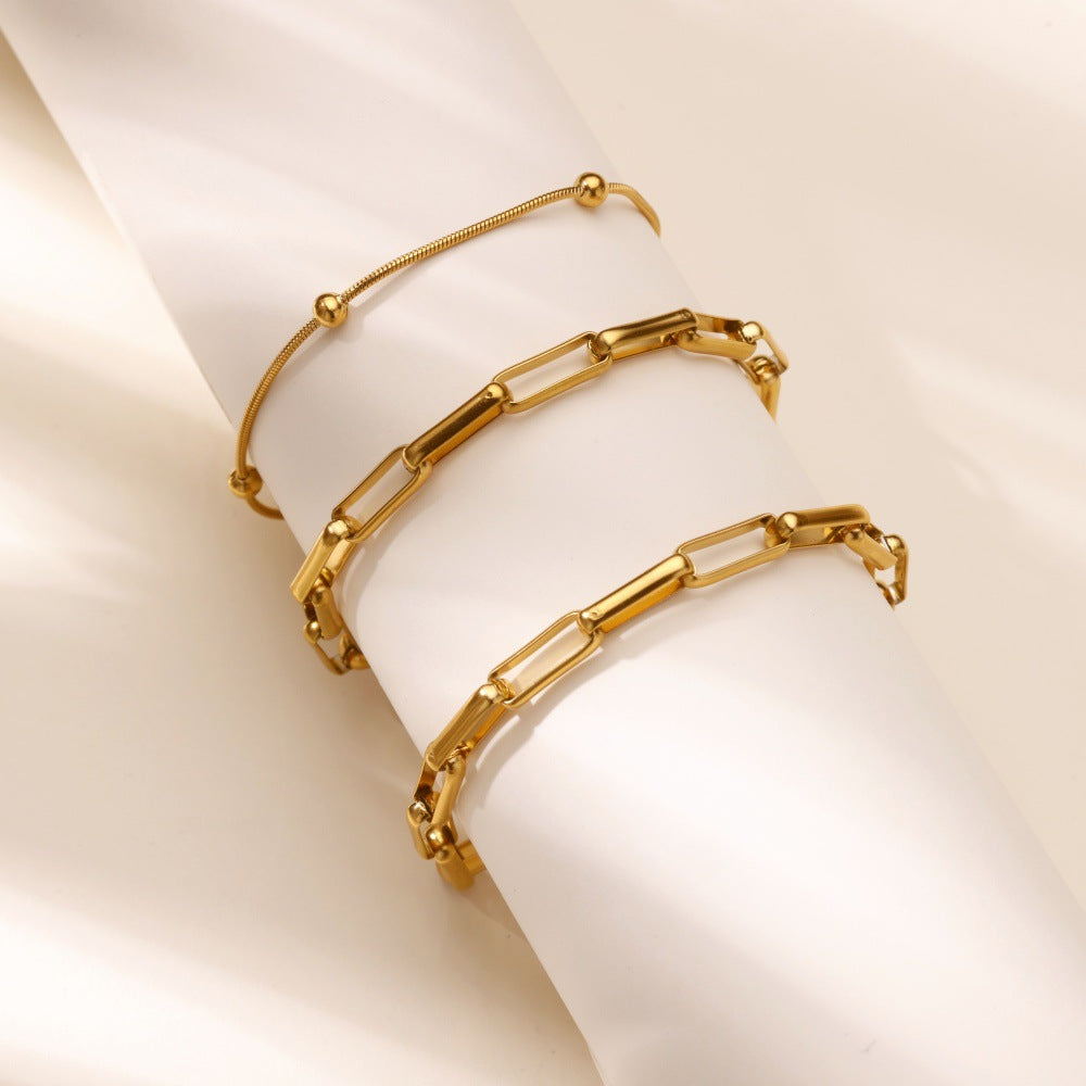 Wholesale Stainless Steel 18K Gold-Plated Bracelet