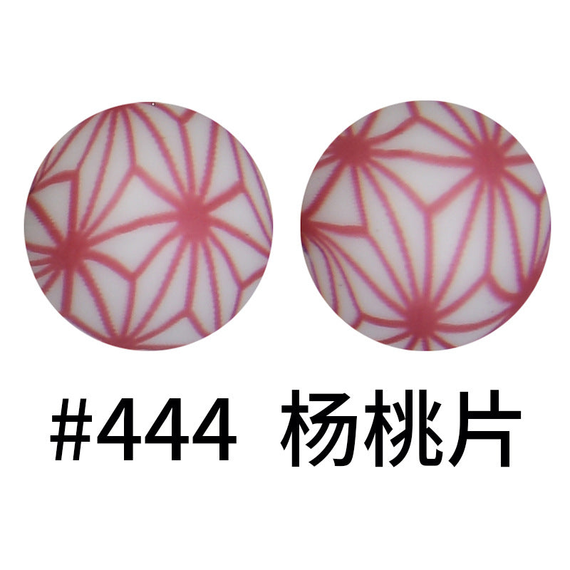 Wholesale 50pcs 15mm Western Style Leopard Skull Color Aztec Printed Silicone Balls Beads ACC-BDS-HeSheng001