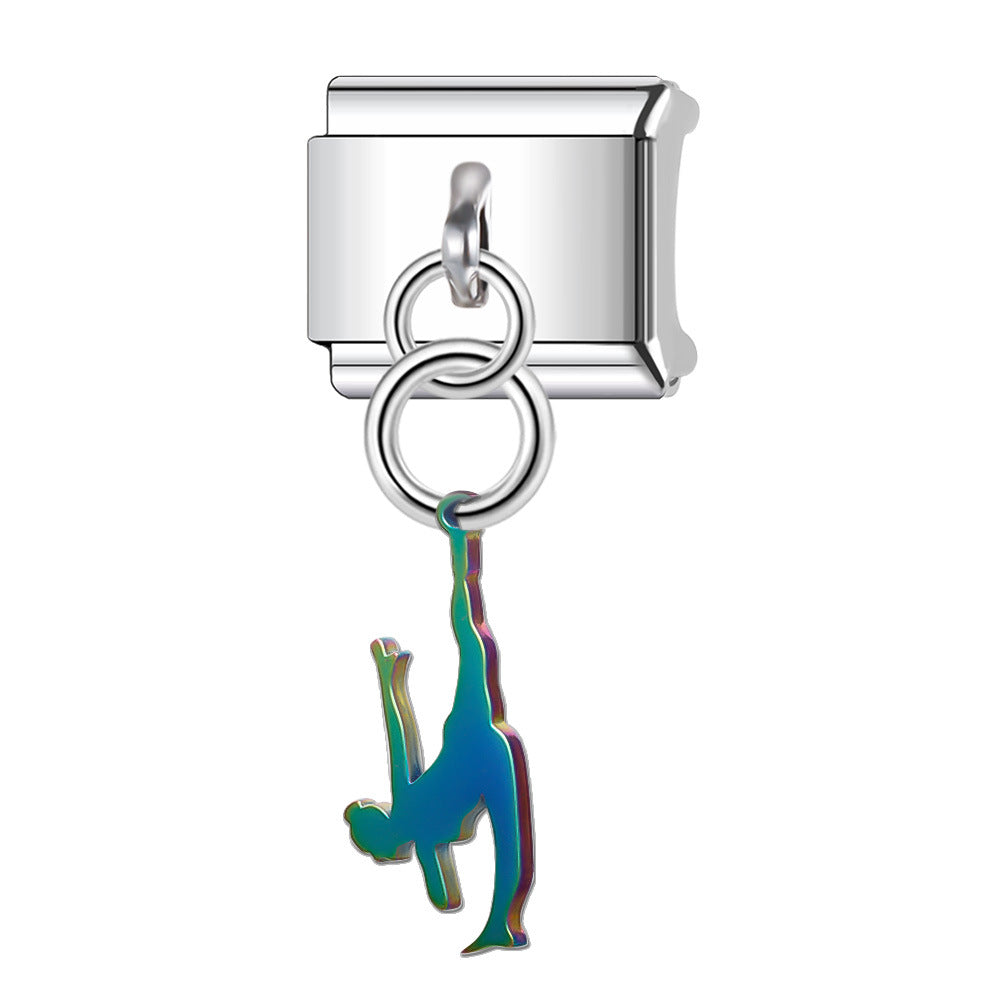 Wholesale Italian Charm Bracelet 9mm DIY Splicing Stainless Steel Laser Personalized Composable Bracelet