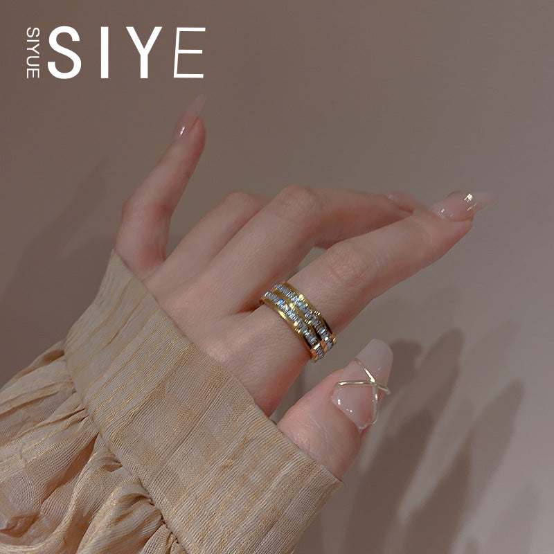 Wholesale Starry Sky Geometric Couple Ring Titanium Steel Trendy Fashion Accessory For Boutique Resale