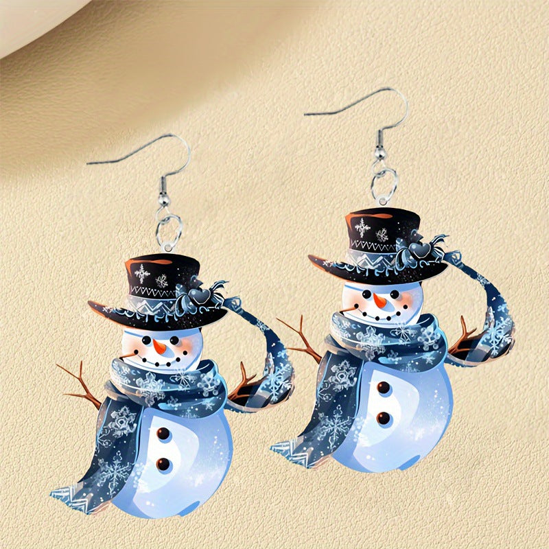 Wholesale Charming Scarf Snowman Acrylic Pendant Earrings