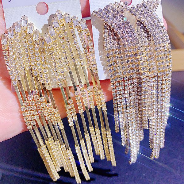 Wholesale Random Color 10pcs Long Copper Tassel Earrings ACC-ES-Pabo006