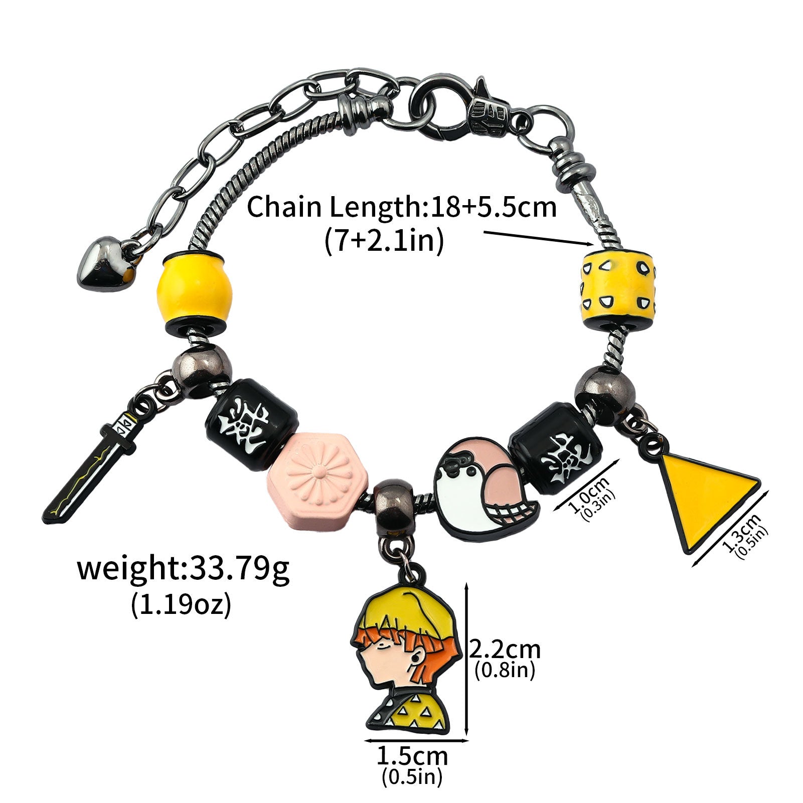 Wholesale Cartoon Anime Demon i  Beads DIY Metal Pendant Bracelet