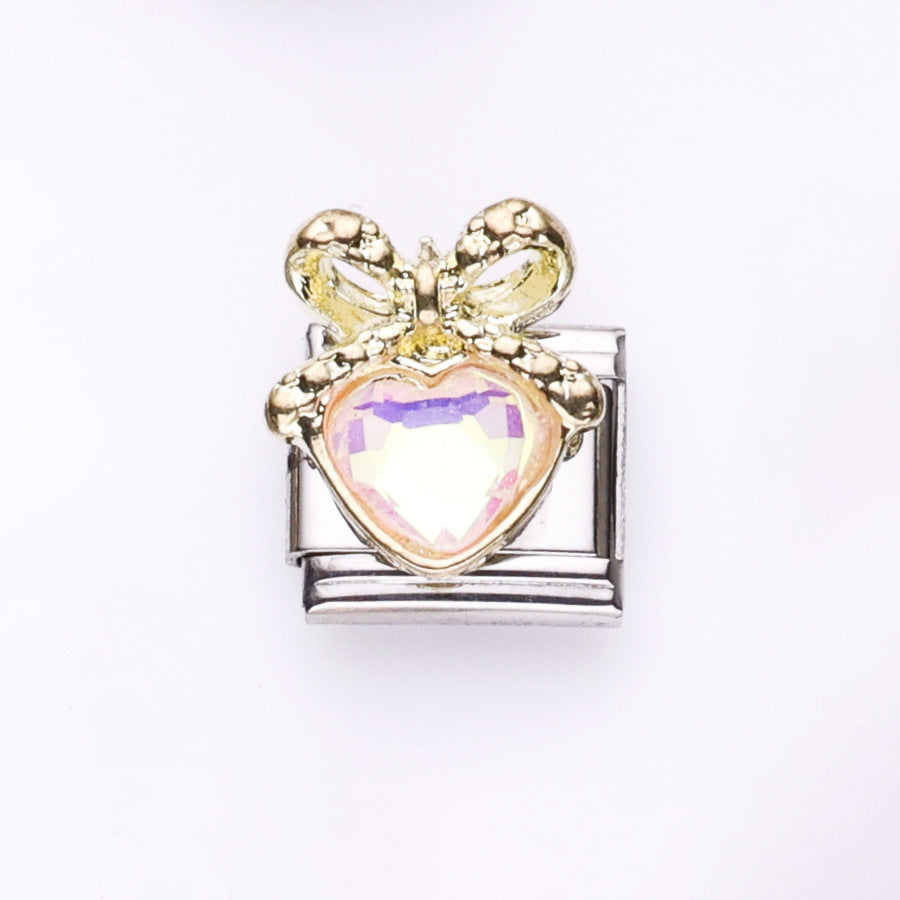 Wholesale 10pcs Italian Charm Bracelet 9mm DIY Splicing Love Mermaid Stainless Steel Composable Bracelet