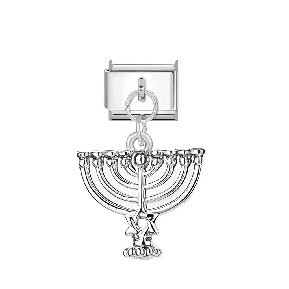 Wholesale Italian Charm Bracelet 9mm DIY Single Hook  Creative Stainless Steel Composable Bracelet