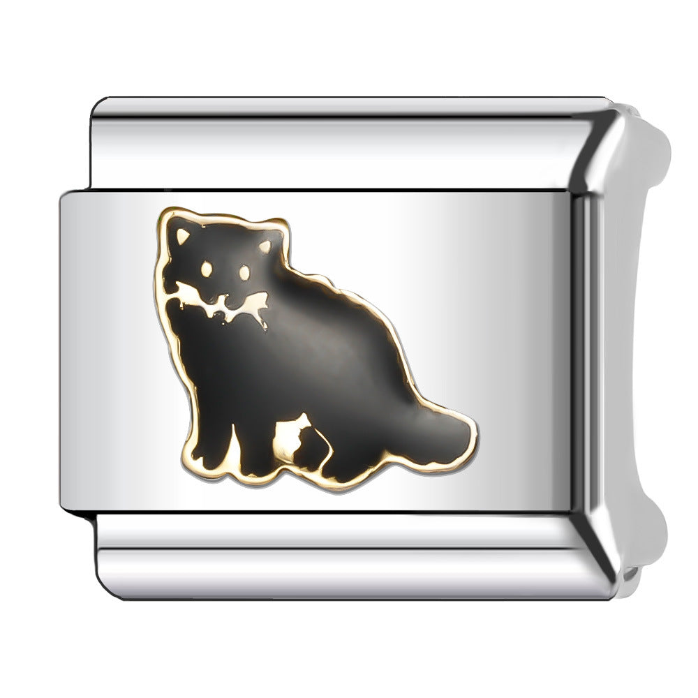 Wholesale Italian Charm Bracelet 9mm DIY Splicing Cute Pet Series Stainless Steel Composable Bracelet