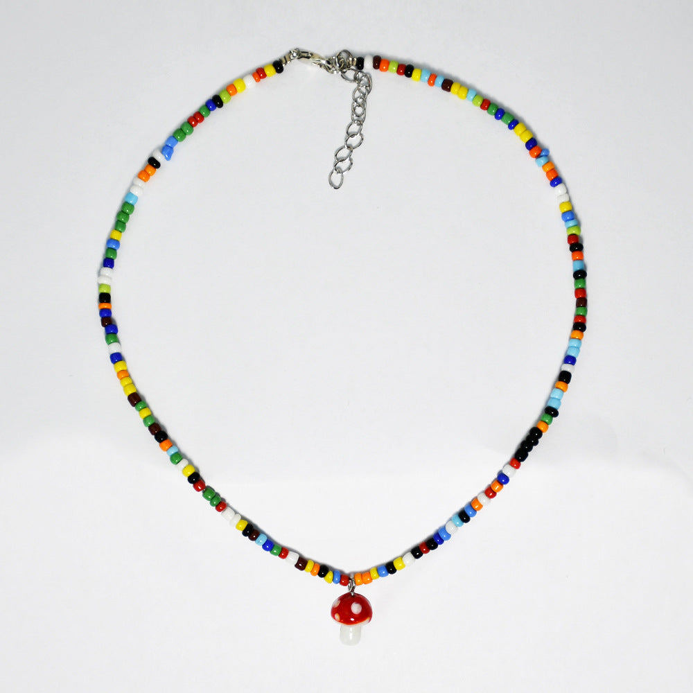 Wholesale  Color Rice Beads Handmade Beaded Necklace