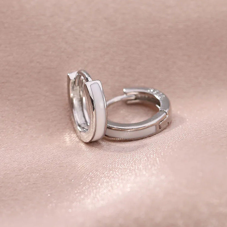 Wholesale Minimalist Circle Shell Earrings Silver Plated Boutique Resale