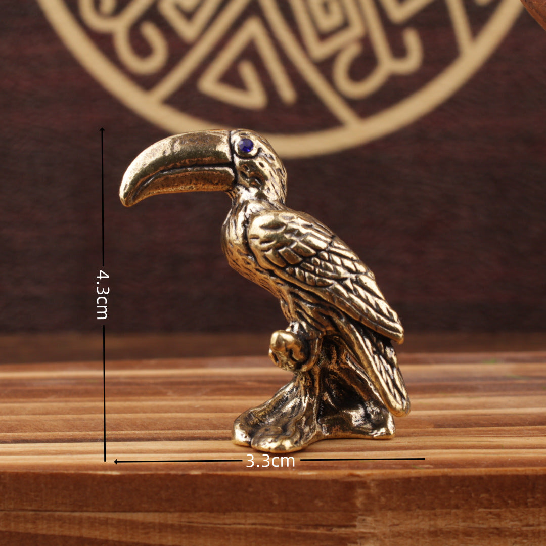 Wholesale Brass Parrot Ornament Chinese Style Retro Home Office Desktop Decor