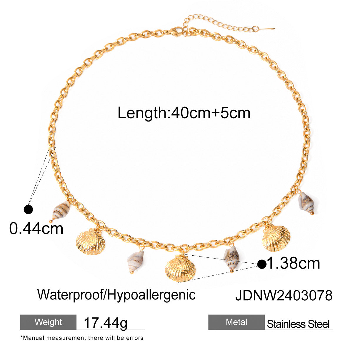 Wholesale Stainless Steel  Shell Necklace Light Luxury Clavicle Chain Jewelry