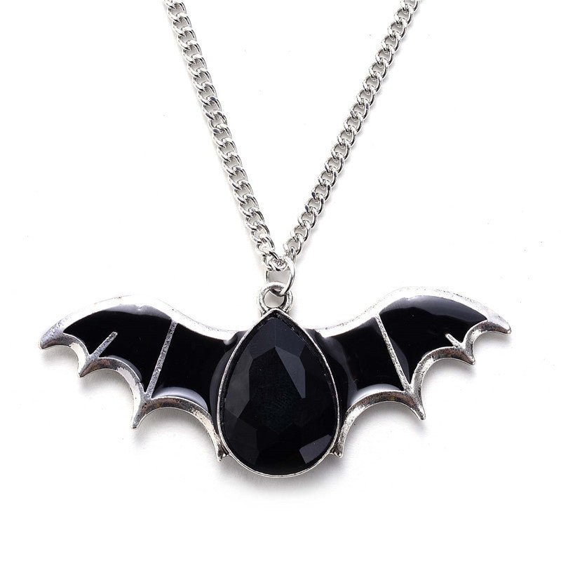 Wholesale Bat Pendant Dripping Oil Necklace Trendy Fashion Accessory For Couples