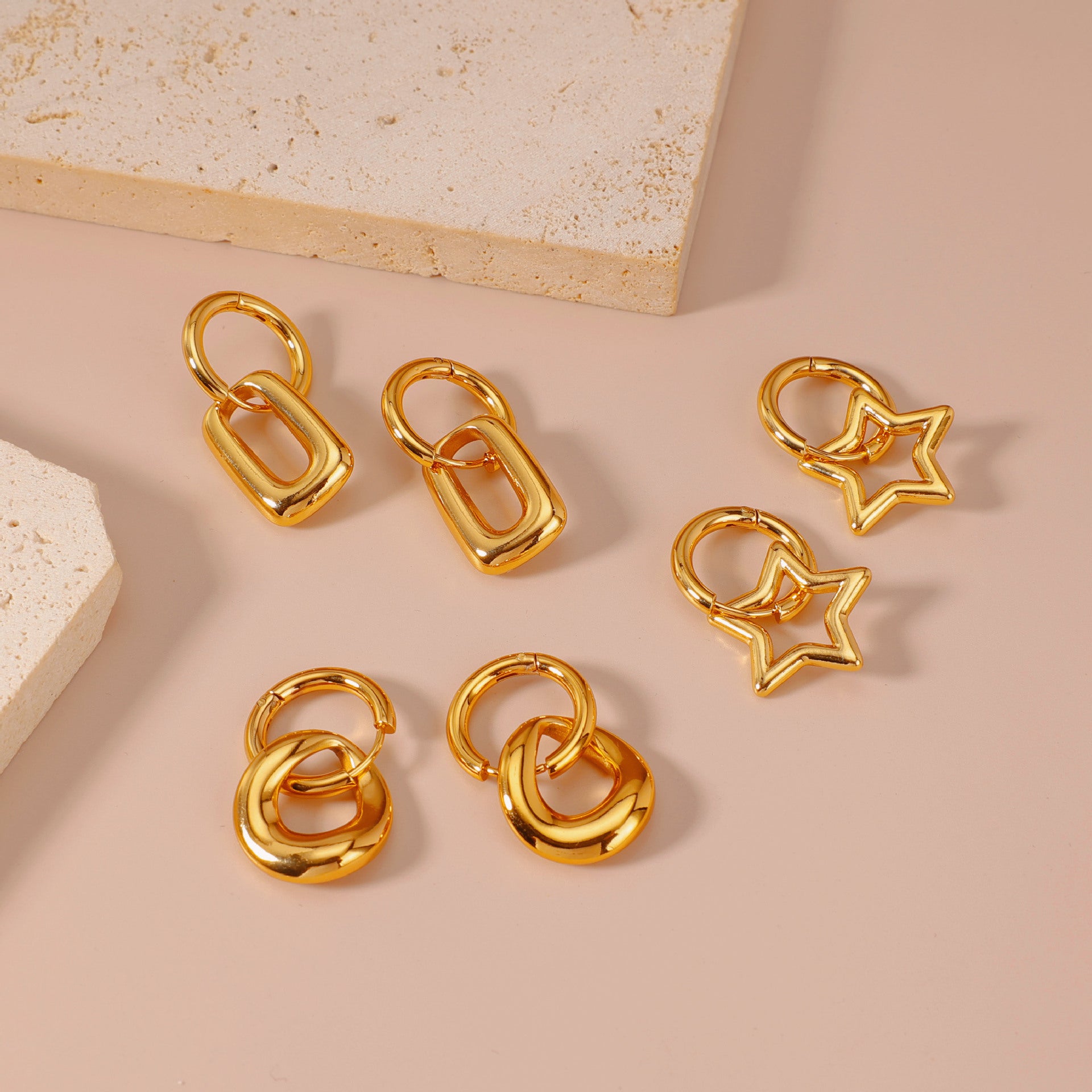 Wholesale Stainless Steel Titanium Steel Gold Light Luxury Earrings