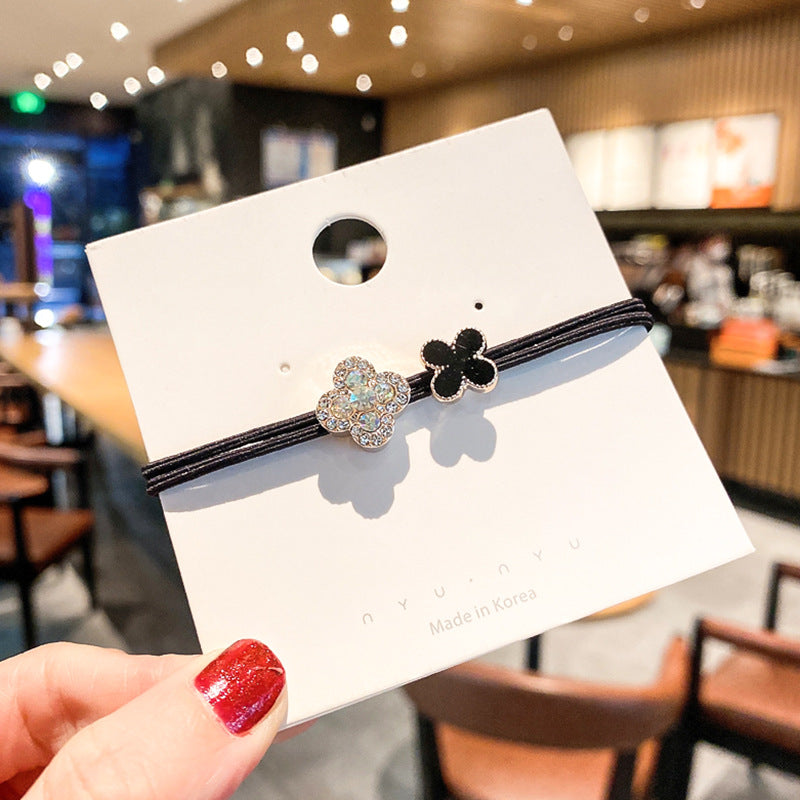 Wholesale Super Flash Diamond Love Four Leaf Clover Scrunchies ACC-HS-Huidi022