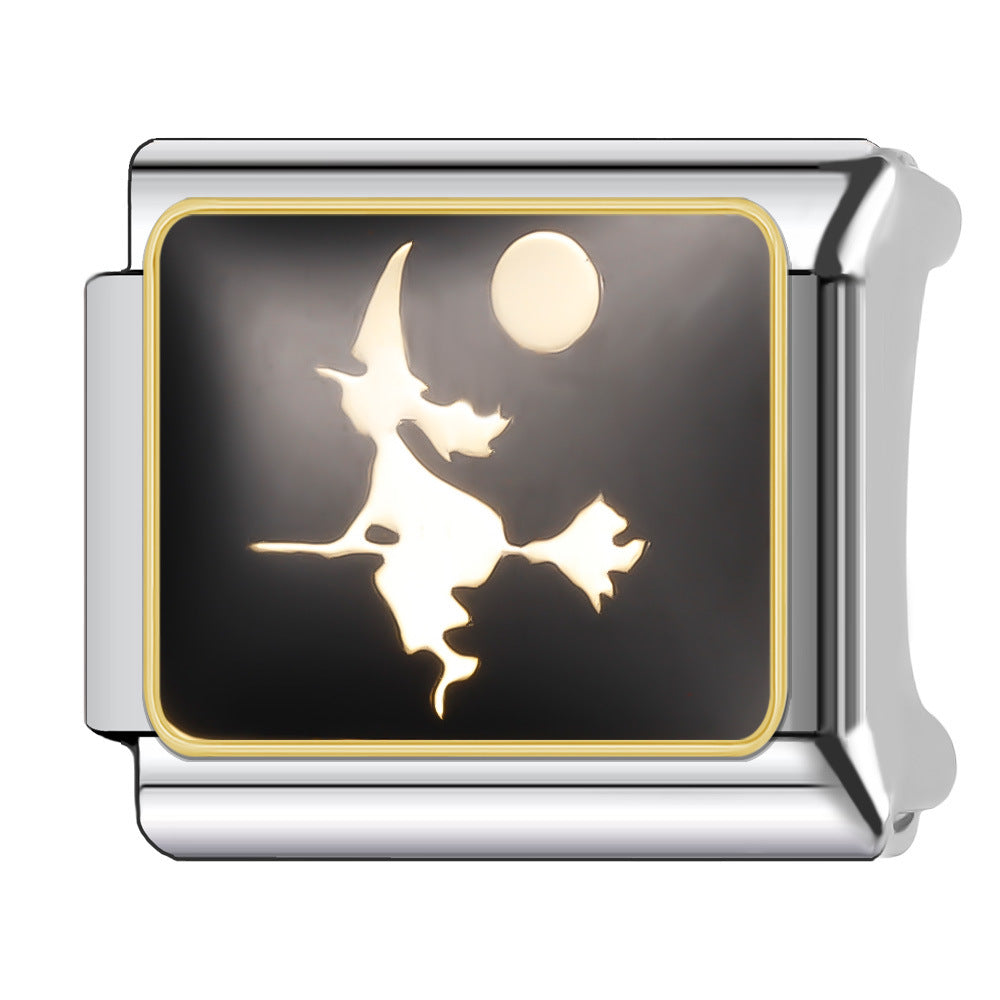 Wholesale Italian Charm Bracelet 9mm DIY Splicing Halloween Series Stainless Steel Composable Bracelet