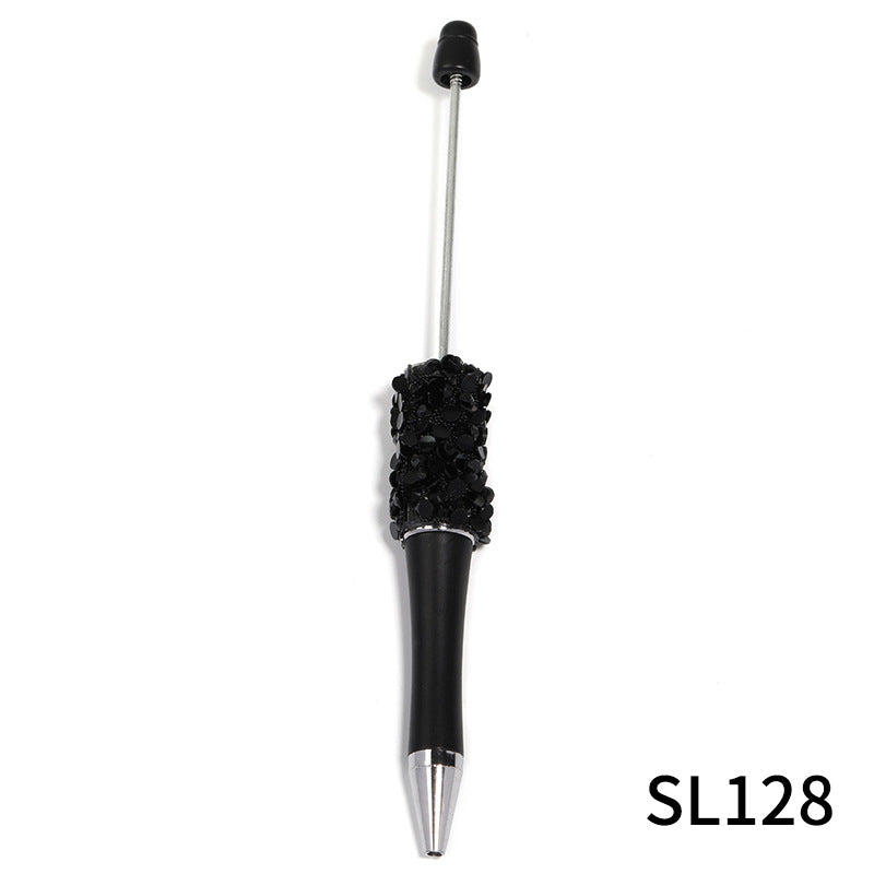 Wholesale 10pcs Beadable Pens Colorful Resin Rhinestone Fine Glitter Plastic DIY Beaded Pen ACC-PN-BLG003