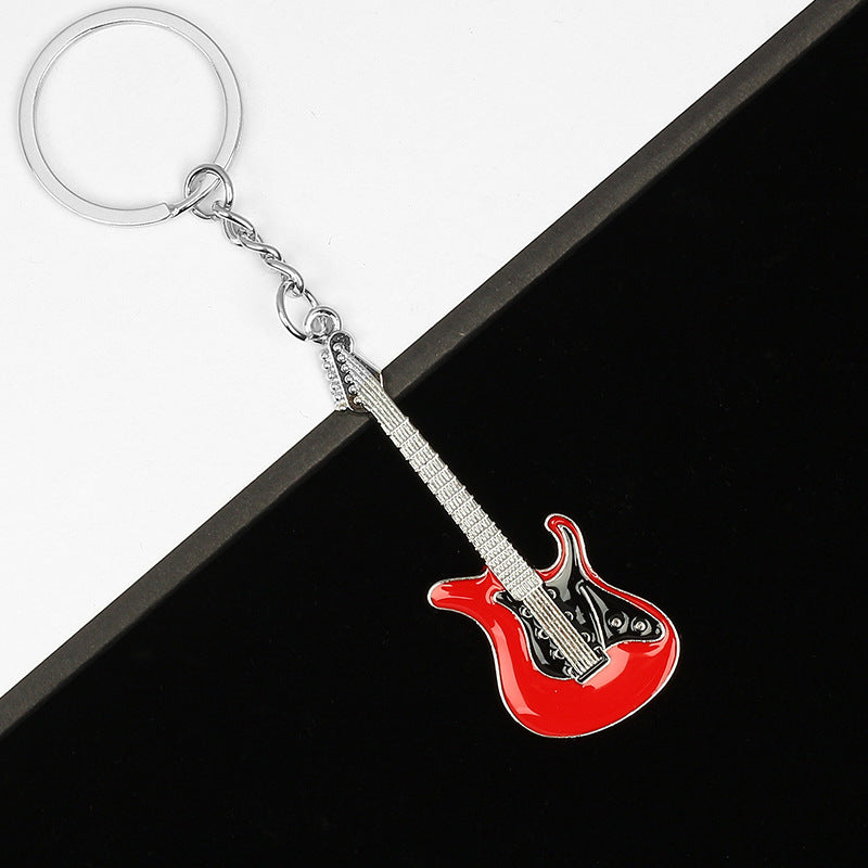 Wholesale Metal Musical Instrument Colorful Guitar Keychains ACC-KC-HongAo013