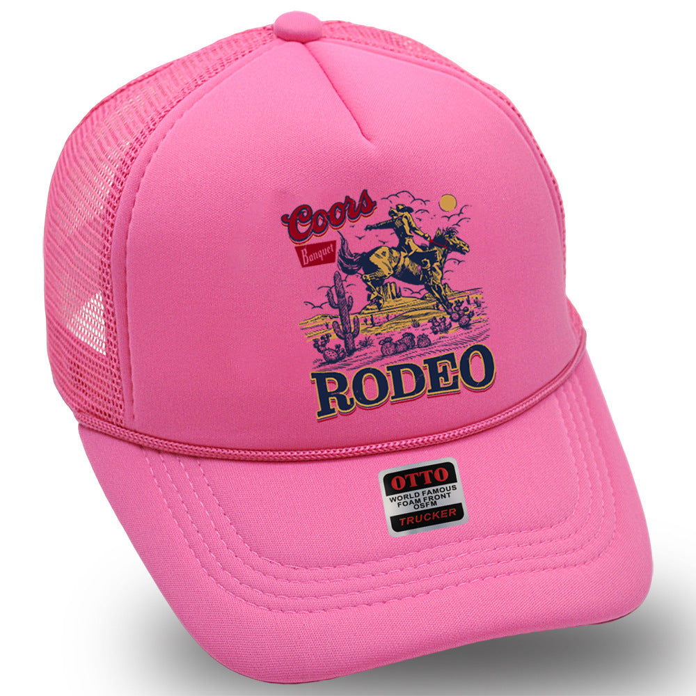 Wholesale Trucker Hat Denim Print Sponge Mesh Cap Baseball Cap ACC-HT-HaiPu015