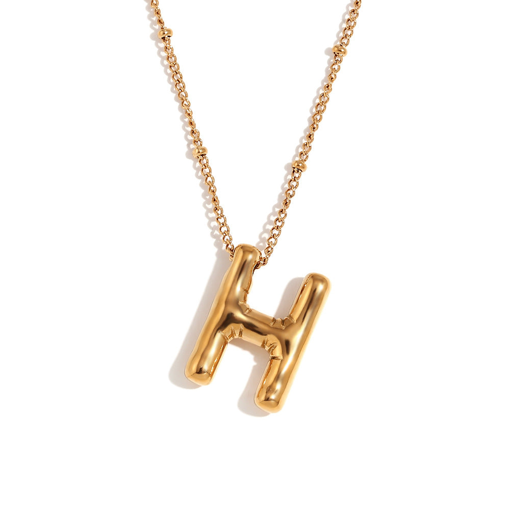 Wholesale Stainless Steel Plated 18K Gold Lettered Pendant Necklace ACC-NE-Mengj002