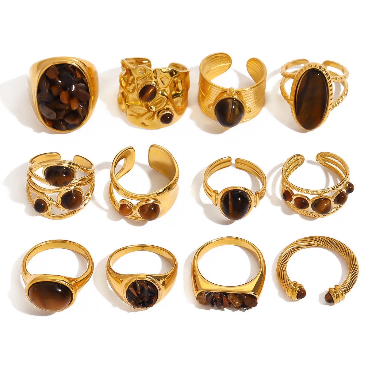 Wholesale Stainless Steel Tiger Eye Stone Ring