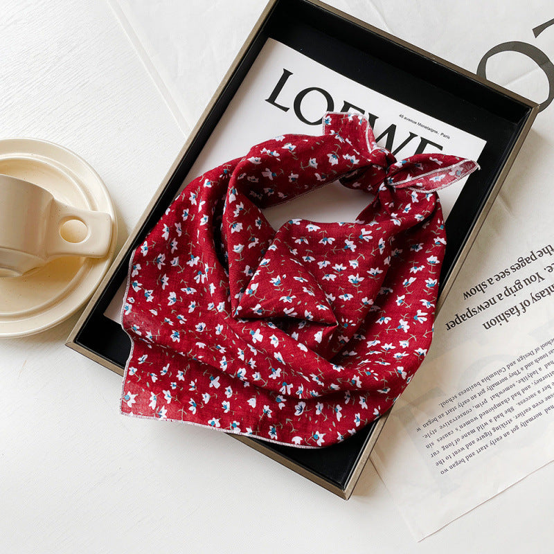 Wholesale Cotton blue cashew scarf small square scarf