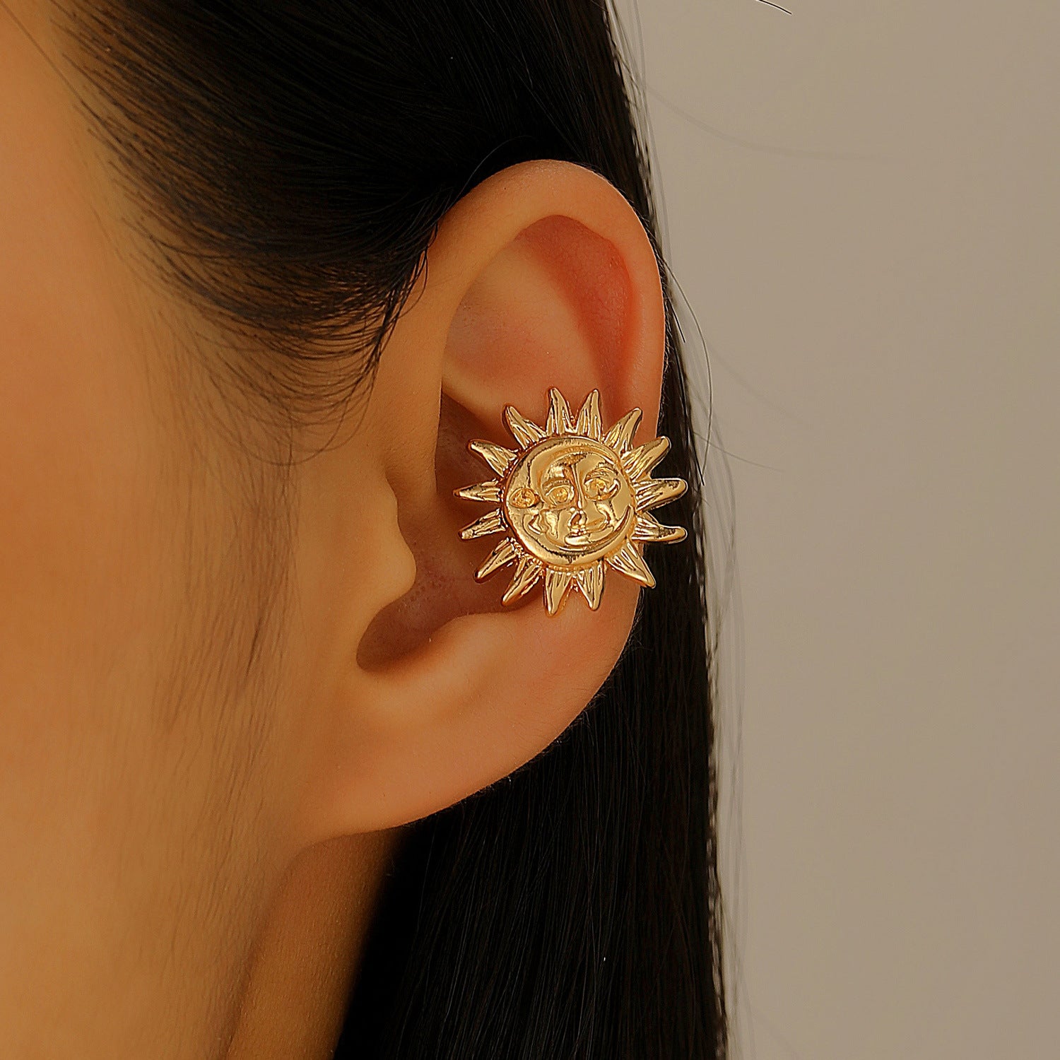 Wholesale  Sun Moon Flower Ear Clip  Earrings