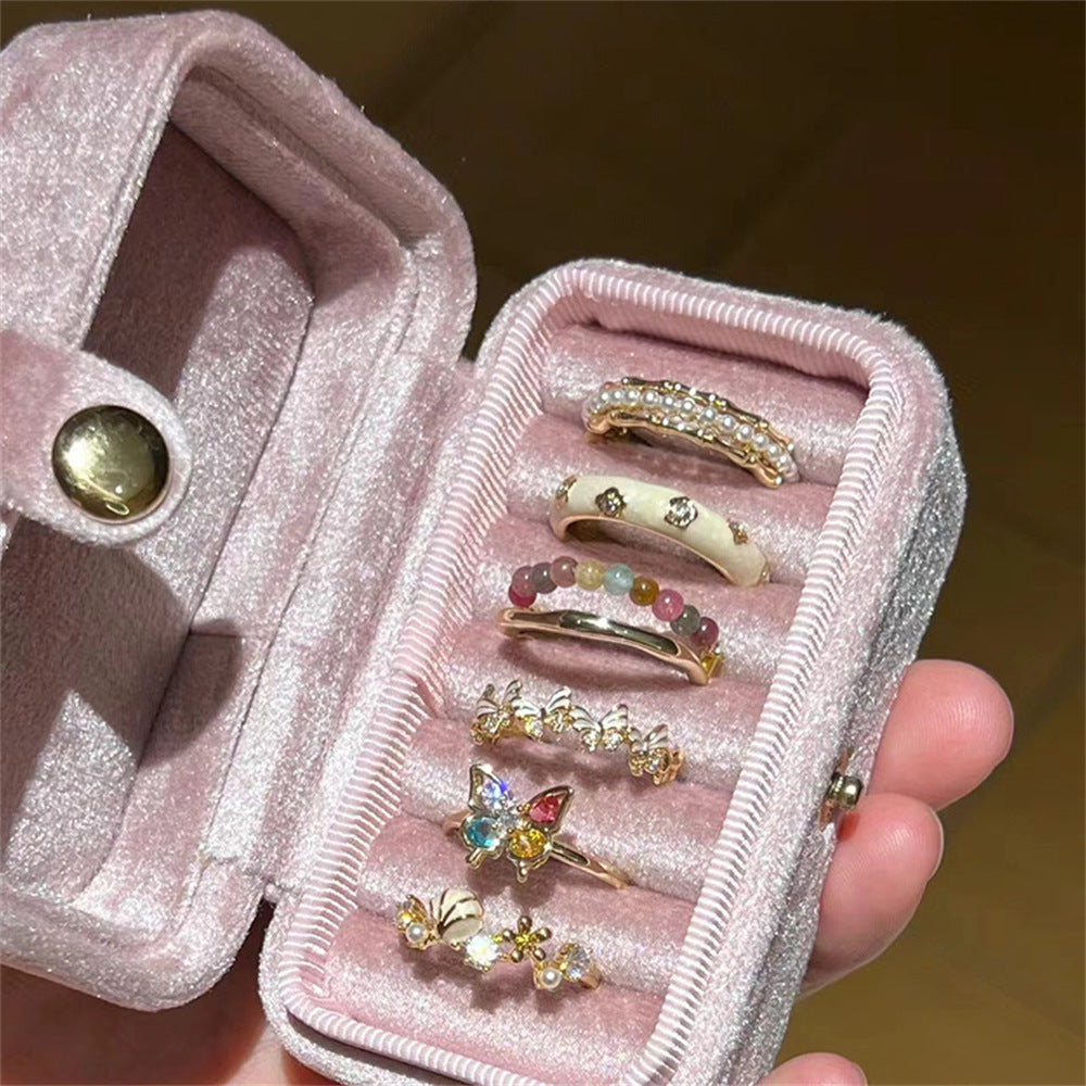 Wholesale Colorful Mother-of-pearl Enamel Butterfly Ring Open Ring Hand Jewelry ACC-RS-Yues011