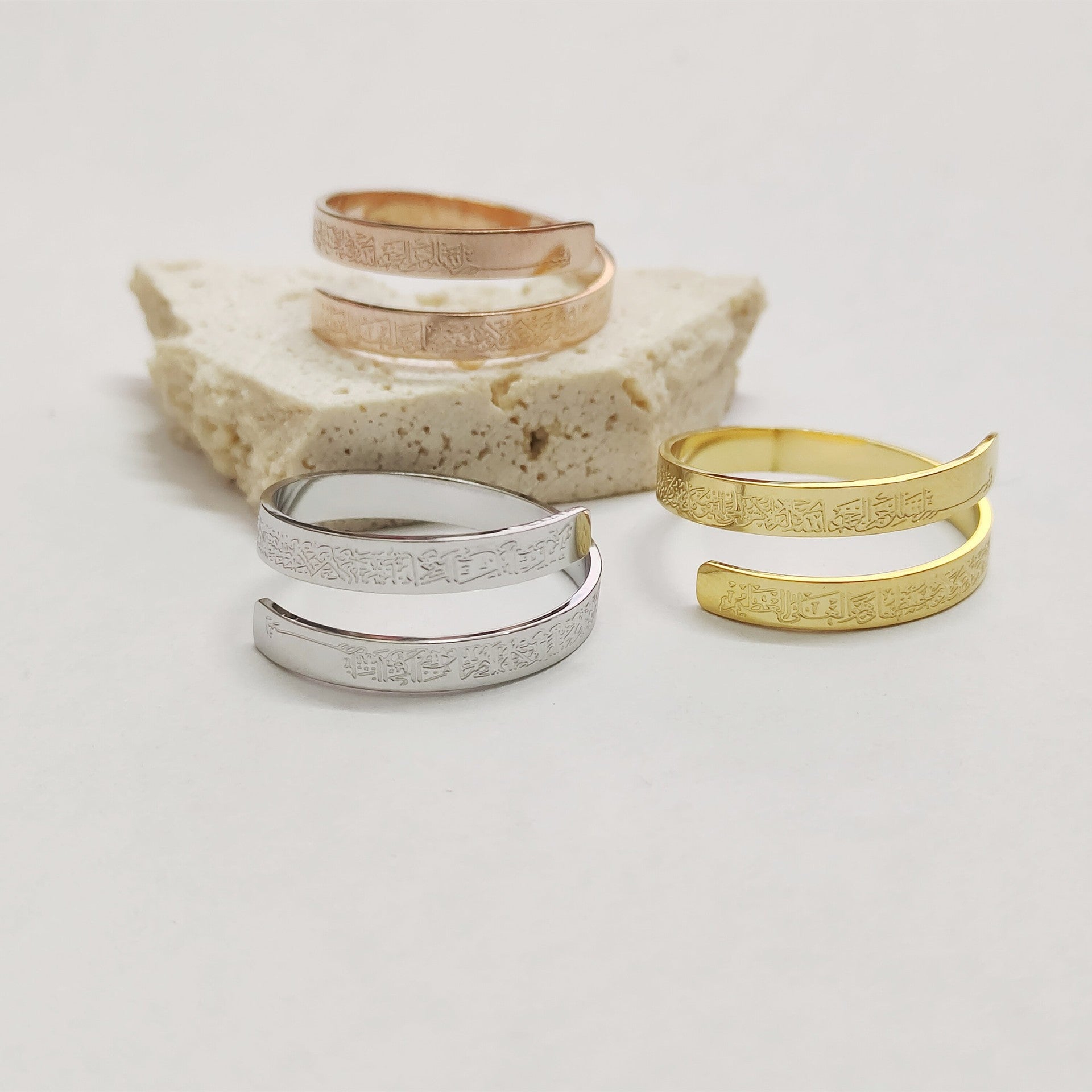 Wholesale Ayatourkursi Sleeve Carved Stainless Steel Bracelet ACC-BT-FuSu001