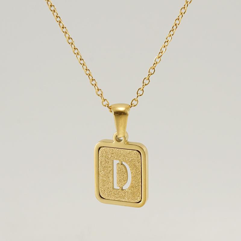 Wholesale 18K stainless steel hollow 26 English letter necklace
