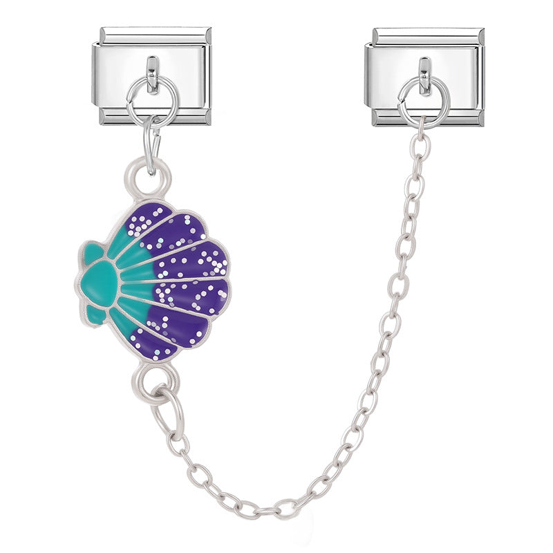 Wholesale Italian Charm Bracelet 9mm DIY Splicing Double Pendant  Stainless Steel Composable Bracelet