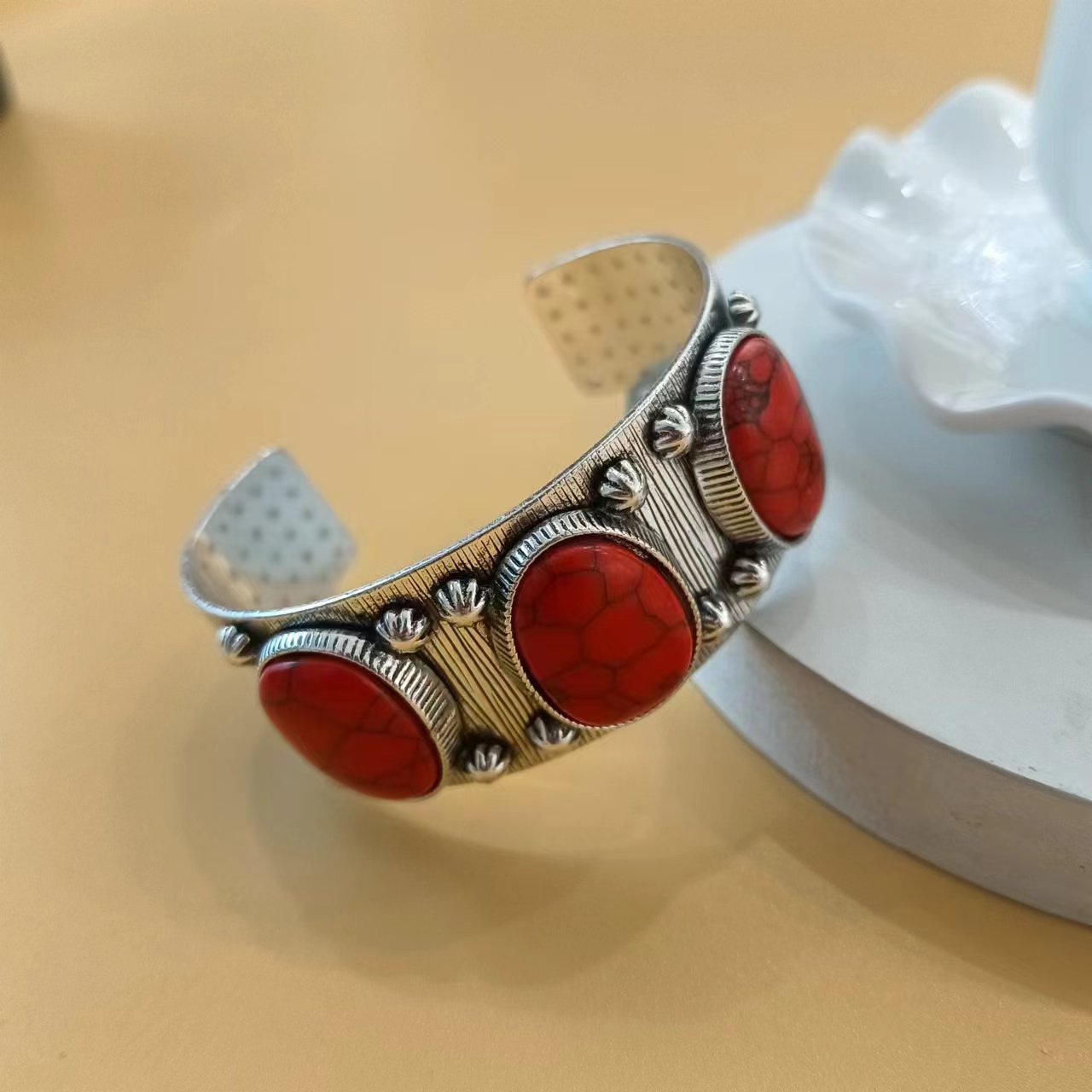 Wholesale Boho Style Inlaid Turquoise Open Bracelet ACC-BT-JunJie003