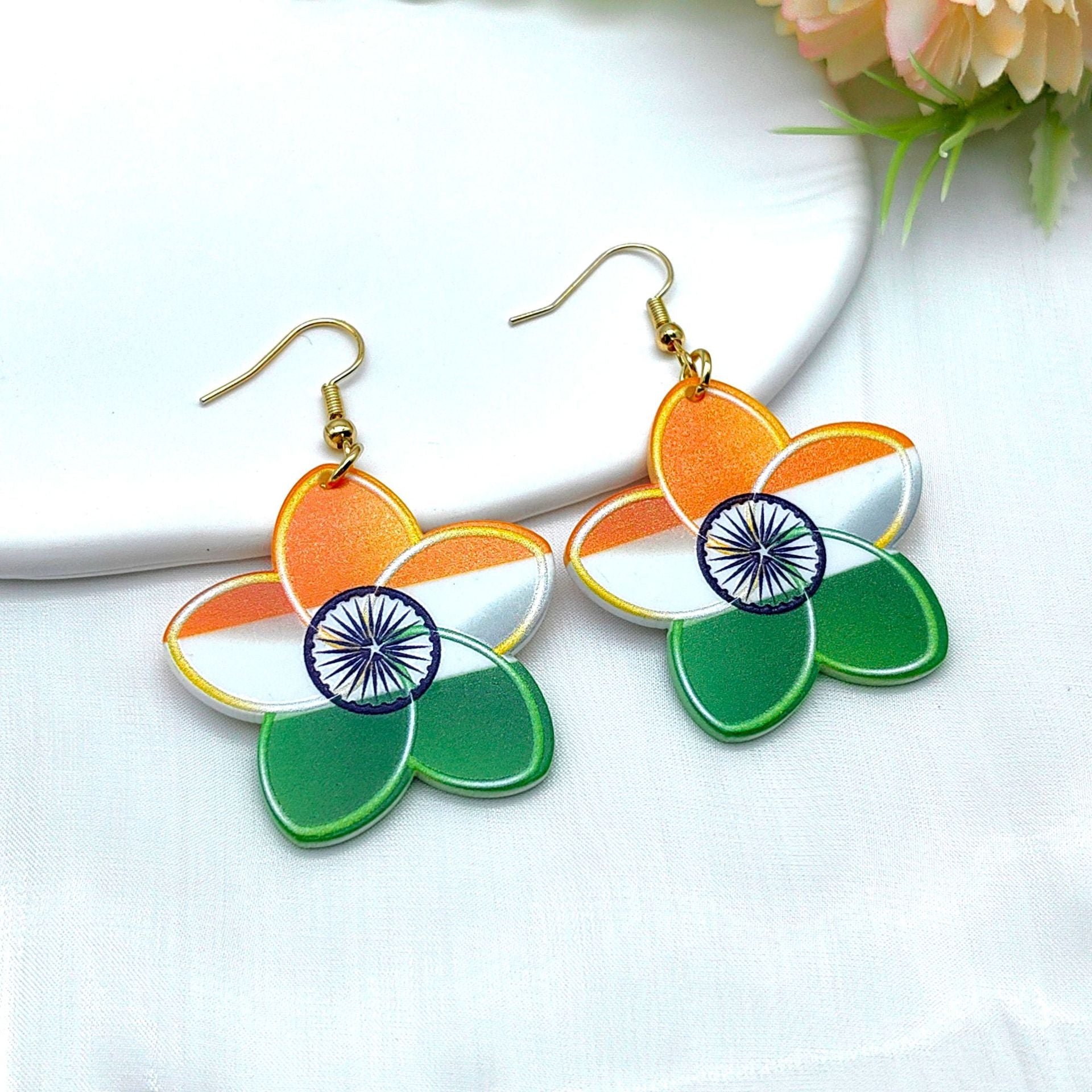 Wholesale National Flag Color Acrylic Independence Day Earrings ACC-ES-Xizhao018