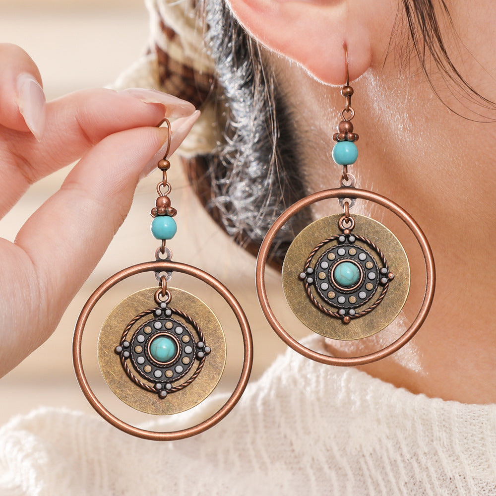 Wholesale Retro Bohemian Ethnic Style Hollow Tassel Earrings - Trendy Zinc Alloy Jewelry Accessory for Party Wear